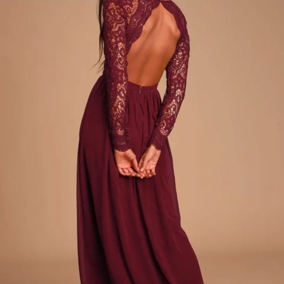Lulu's Awaken My Love Long Lace Sleeve Maxi Dress - Picture 2 of 9